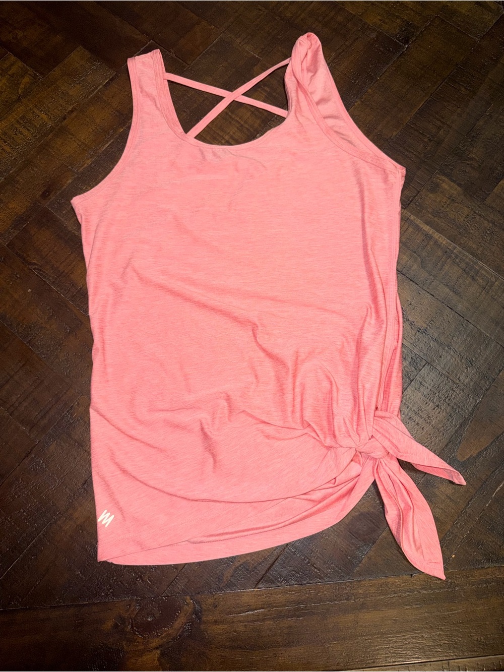 Nicole Miller Coral Pink Side-Knot Tank Top